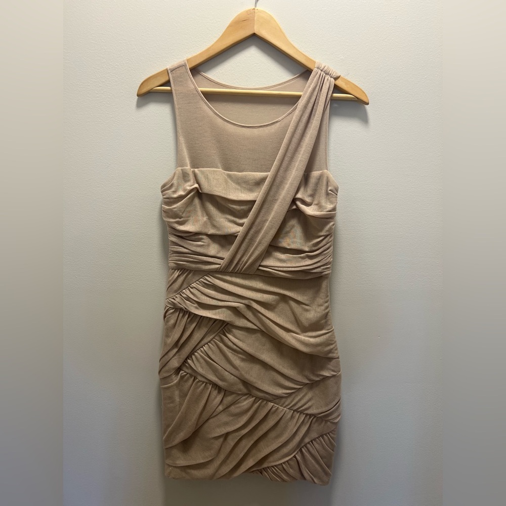 Elegant Tan Sleeveless Dress Cynthia Steffe Size 6